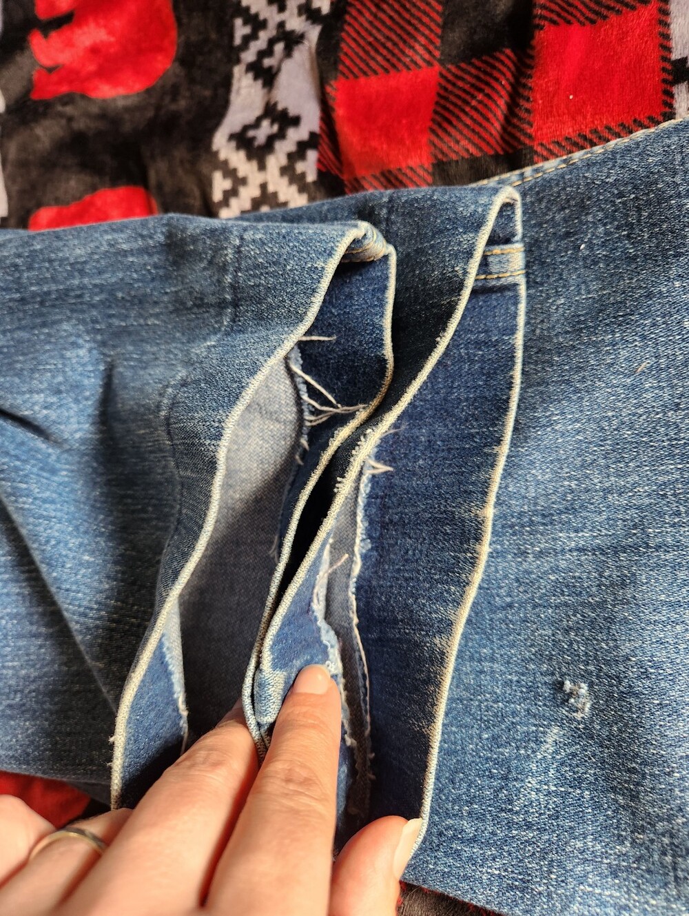 Vintage 70s Fancy Ass High Rise Western Wing Pocket Jeans Made in Canada Size 27 - Picture 11 of 11
